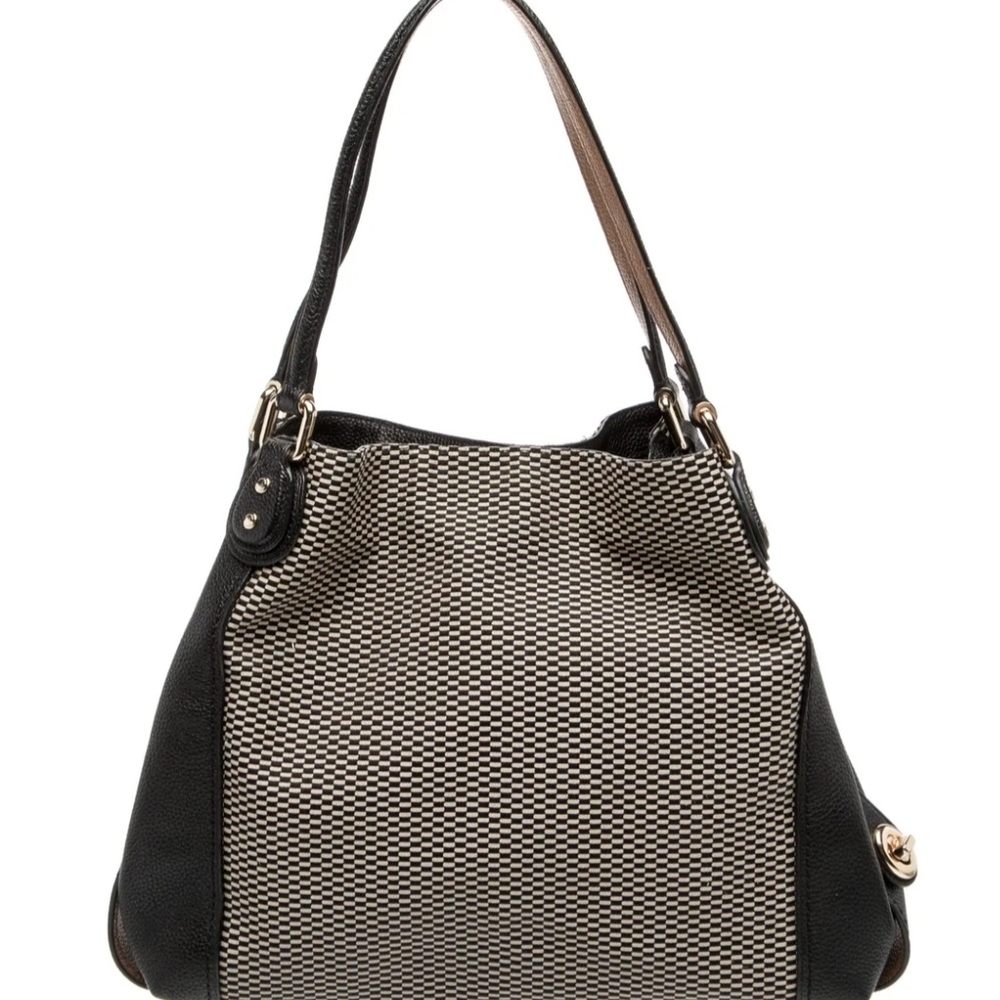 Coach Black and Cream Signature Hobo Tote - Picture 2 of 6